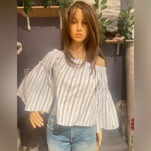 NWOT Parker Striped off the Shoulder Blouse